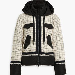 NWOT Veronica Beard "Camrose" Tweed Paneled Boucle Puffer Sz L